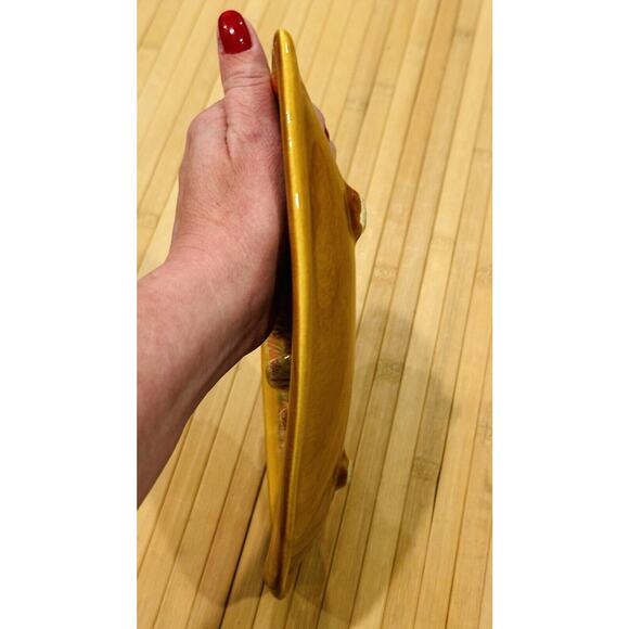 Vintage Deforest of California Yellow Brown Orange Drip Glaze Ashtray Pottery - Picture 11 of 12